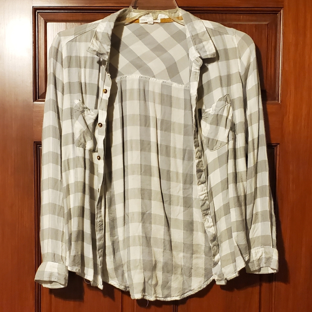 Grey and white flannel